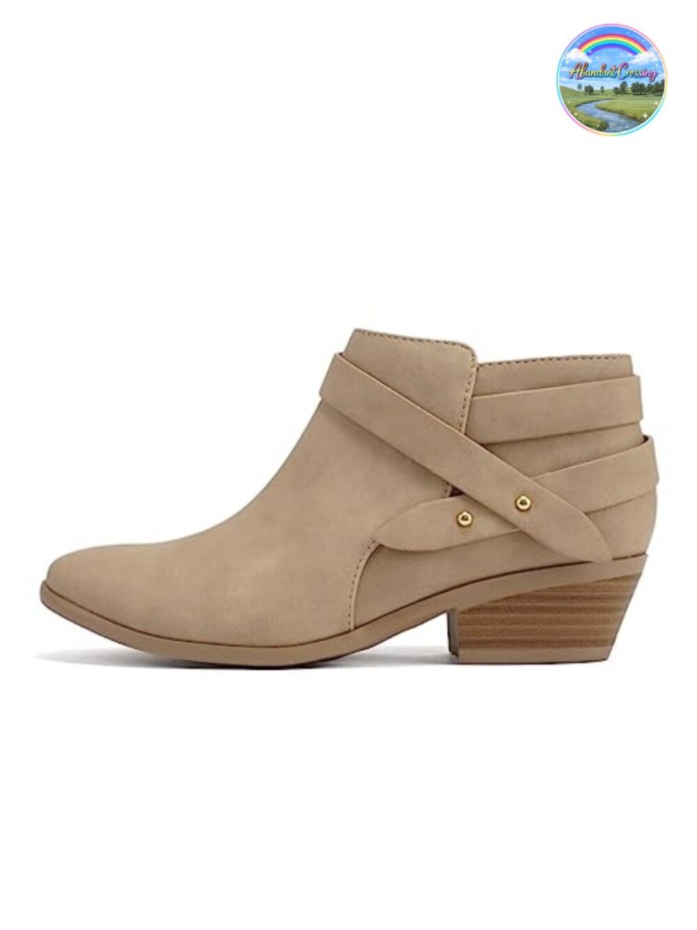 Soda Sweeten Ankle Bootie Block Heel Vegan Synthetic PU Wide Fit